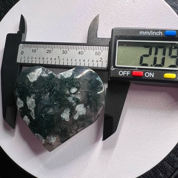 Moss Agate‎ Crystal Heart (#11) - Picture 8 of 10